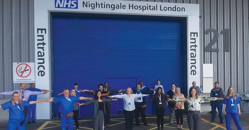 Socially distanced team at Nightingale