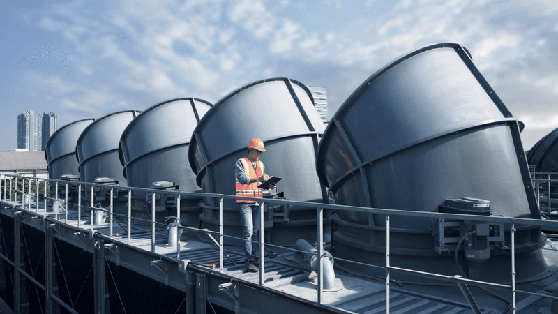 Roofing Manager Inspects Roof