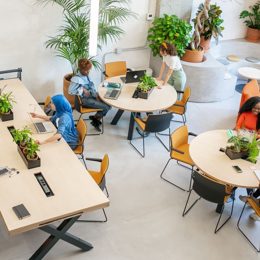 Square-Modern Co-Working Office With Colleagues.
